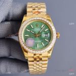 Swiss Quality Copy Rolex Datejust 41mm Watch All Gold Diamond Bezel Motif Dial